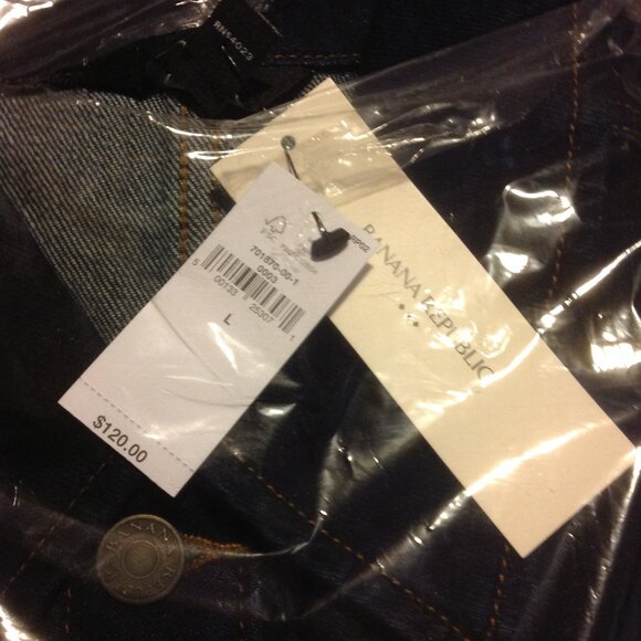 Banana Republic Men's Large Navy Denim Button Closure Jacket - New with Tags - Picture 3 of 7